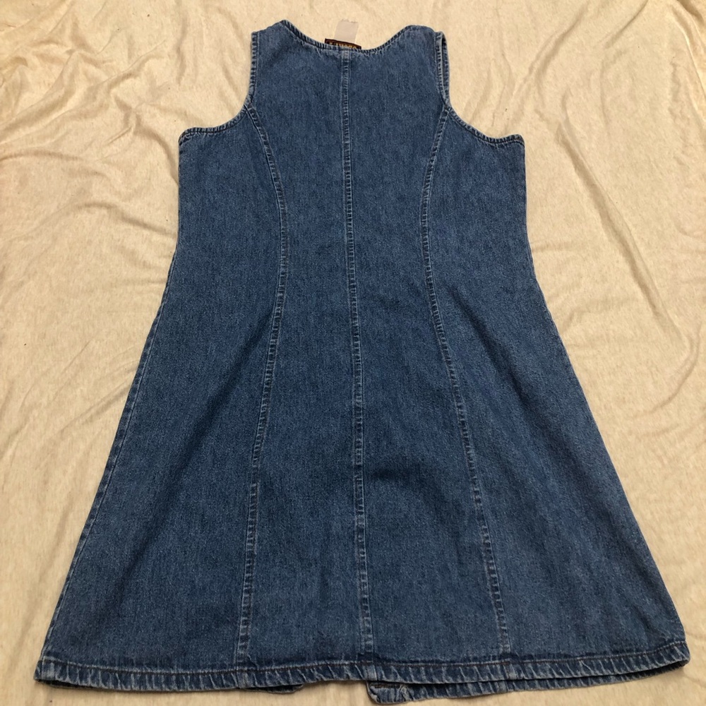Vintage Y2K Faded Glory Denim Dress Button Down Cotton Western Modest 90s 00s - Picture 6 of 9